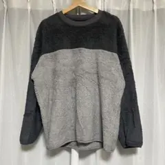 グレー フリース ボアトレーナー 長袖
