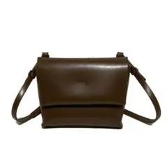 YAHKI ヤーキ ショルダーバッグ ダークブラウン レザー