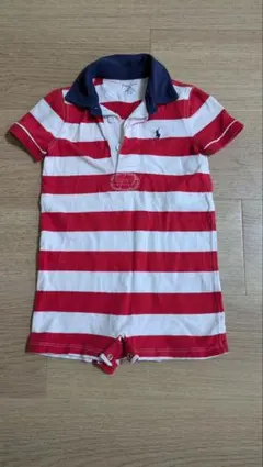 Ralph Lauren ストライプロンパース 12M　80 ラルフローレン