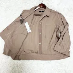 新品タグ付き✨ユニクロ +J シャツジャケット オーバーサイズ M ベージュ
