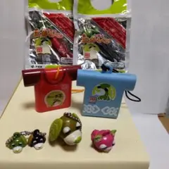 おち犬のキャラクター ストラップ4 個＆お茶犬ミニボールペン＆Tシャツ、伊藤園