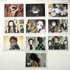 【未使用10枚】　鬼滅の刃　ブロマイドくじ　義勇　しのぶ　炭治郎　予告場面カフェ