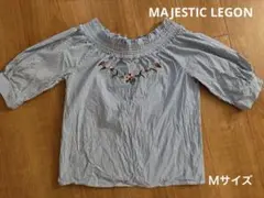 ストライプ刺繍バルーンスリーブシャツ Mのサムネイル