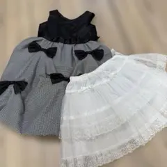 フォーマルドレス チェック柄 リボン付き