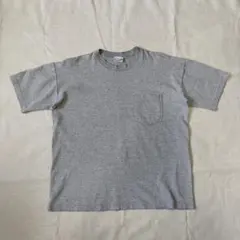 90s アメリカ製 ポケットTシャツ ポケT 無地ブランク ヘザーグレー 霜降り