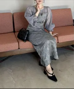 [オケージョン］ジャガードビスチェドッキングワンピース　最終値下げ