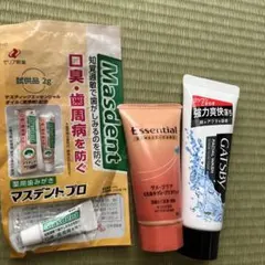 洗顔料マンダムGATSBY ヘアパック花王　ゼリア新薬マスデントキュア歯磨き粉のサムネイル