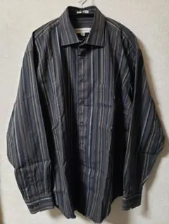 チェックシャツ ストライプ ブラウン ネイビー 古着