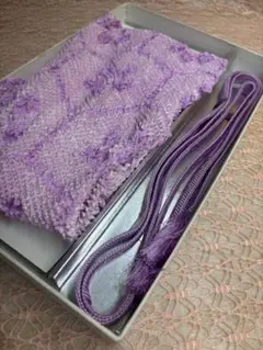 薄紫色の絞り帯揚げと帯締めセット　着付け小物