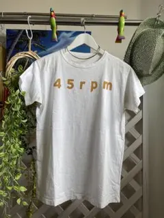 45rpm サイズ３　　ユニセックス　ロゴプリント 半袖Tシャツ ホワイトのサムネイル
