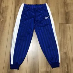 美中古/PUMAプーマ トラックパンツ ジャージ(XL)青×白 ストライプのサムネイル