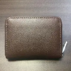 【便利！】本革 コインケース ミニ財布 ダークブラウン