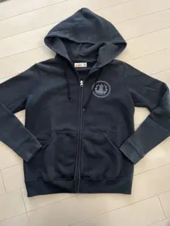 X-girl｜ロゴプリント フルジップパーカー ブラック Mサイズ 裏起毛