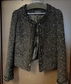 UNIQLO ノーカラージャケット L ブラック系