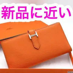 エルメス✨ベアン✨スフレ✨オレンジ✨二つ折り 長財布 103 - メルカリ