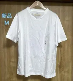 ユニクロ UNIQLO リラックスフィットVネックTシャツ ホワイト M