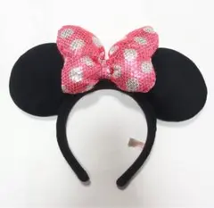 ★値下げ★ディズニー　ミニー　カチューシャ　スパンコール　ピンク