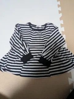 pairmanon 長袖カットソー 100サイズ ブラック・ホワイトストライプ