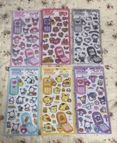 サンリオ 平成はっぴーフォン シール 6枚 メロクロ キティ ポチャッコ プリン