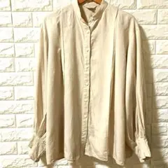 マウジー MOUSSY バンドカラーシャツ ベージュ 長袖 ゆったり