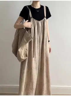 サロペット オールインワン ワイドパンツ ゆったり 3サイズ展開 c55