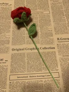 大きなバラ·薔薇・枯れない花束・毛糸の花束・ニットフラワー・編み物・かぎ針・赤