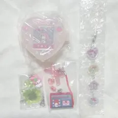 マイメロディ ミニゲーム機風チャーム クローバーストラップ デニムペンポーチ風