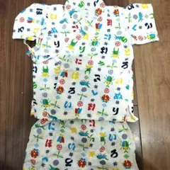 昆虫　甚平　パジャマ　セットアップ　いろはにほへと　ひらがな　綿100％