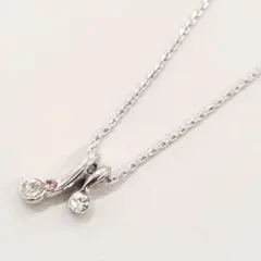 クレージュ ドロップ クリスタル シルバー ネックレス