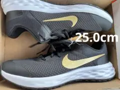 新品　ナイキ　レボリューション6 ブラック/ゴールド 25cm