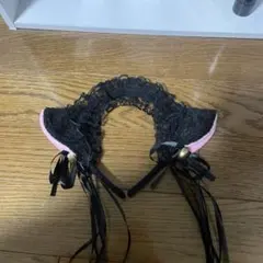 猫耳風レースカチューシャ