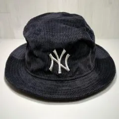 ニューエラ　バケットハット　バケハ　コーデュロイ　ヤンキース　M-L　ネイビー