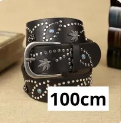 スタッズベルト ターコイズ ウェスタン 薔薇　アメカジ　100cm ヴィンテージ