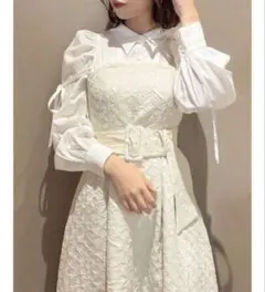 dazzlin ブラウスレイヤードジャガードワンピース　M