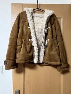 LOWRYSFARM ムートンコート フード付き ブラウン Mサイズ冬 アウター