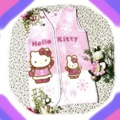【美品】ハローキティ　スリーパー90〜100㎝　暖か超厚地ボア　ピンク　可愛い