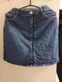 【古着】Honeys デニムスカート ミニ丈 膝上 ゴムウエスト