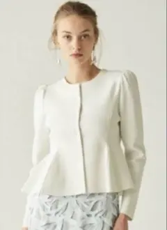 美品！セルフォード　ホワイト パフスリーブ カーディガン