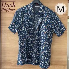 ✨美品✨Hush Puppies 半袖シャツ 花柄 ネイビー Mサイズのサムネイル