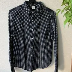 Temptation ブラックドット柄 長袖シャツ M