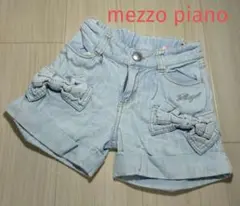 mezzo piano メゾピアノ デニムショートパンツ　120 りぼん