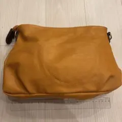 オレンジ レザー ショルダーバッグ