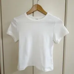 GU 半袖 リブTシャツ ホワイト