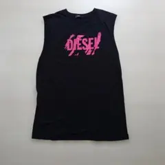 DIESEL ノースリーブ Tシャツ ブラック ピンクロゴのサムネイル