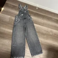 ZARA グレー デニムオーバーオール