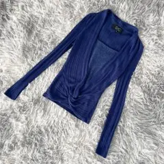 『COUP DE CHANCE』カシュクール長袖ニット　シルク混　ワールド　青