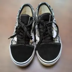 VANS スエードキャンバス スニーカー 黒/白 キッズ レディース 23cm