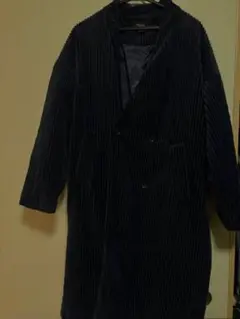 断捨離　元値２万　美品コーデュロイ ダブルブレスト ロングコート