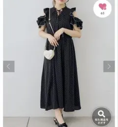 美品 スローブイエナ ピンタックフリルワンピース 黒 - メルカリ