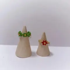 組合せとサイズ変更可　韓国風　ビーズ　リング